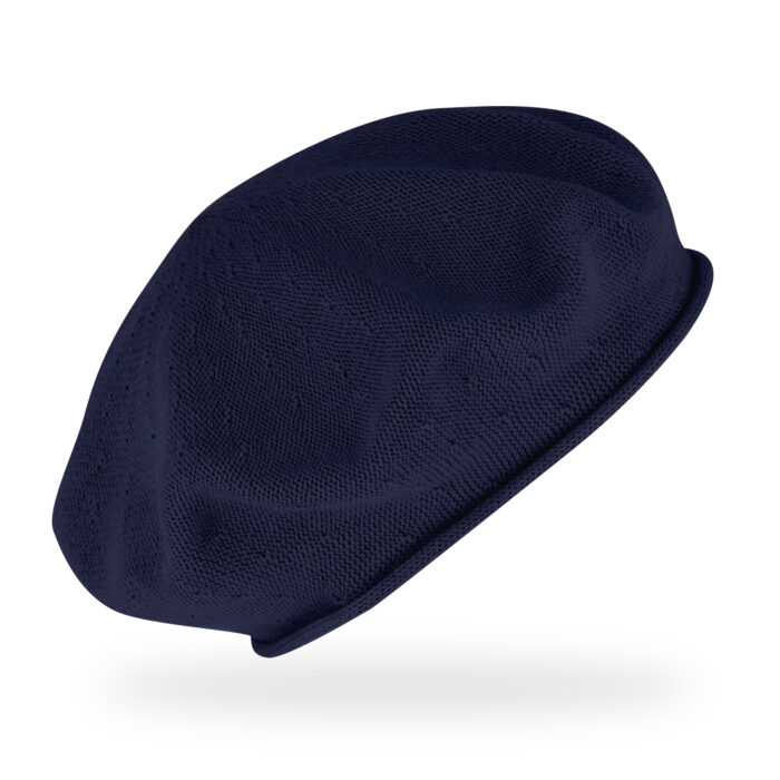 Baskenmütze Baumwolle Sommer Rollrand - Marine