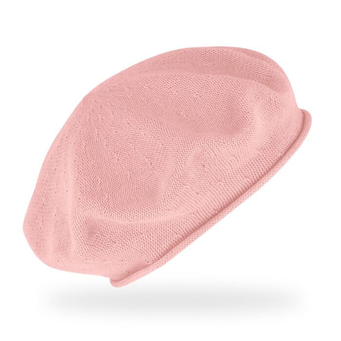 Baskenmütze Baumwolle Sommer Rollrand - Rosé
