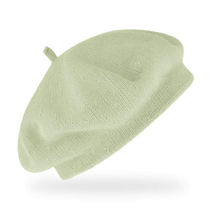 Baskenmütze Baumwolle Sommer - Lindgrün
