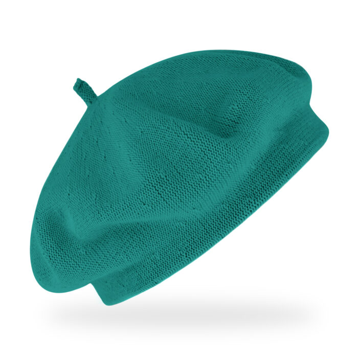 Baskenmütze Baumwolle Sommer - Petrol