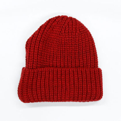 Strickmütze Umschlag - Kaminrot