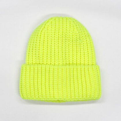 Strickmütze Umschlag - Neongelb
