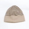 Strickmütze Umschlag Bio-Baumwolle gestreift GOTS - Beige
