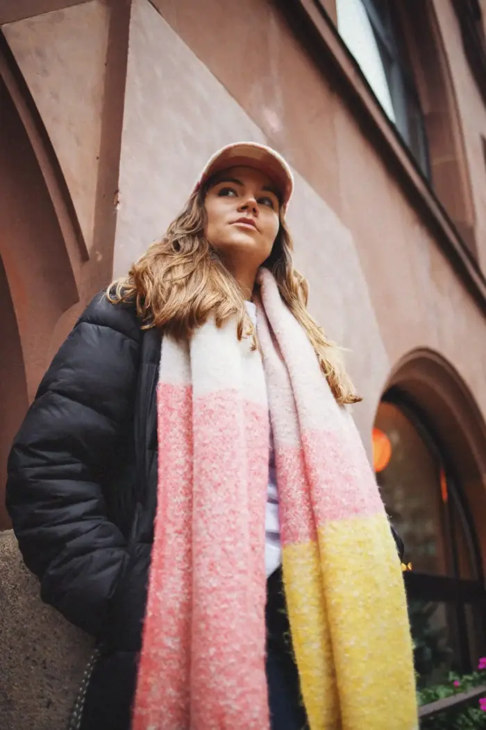 Seeberger Baseballmütze Wollmix Seeberger gewebter Schal mit Streifen