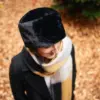 Bedacht Balsam Fake Fur Toque Seeberger gewebter Schal mit Karomuster