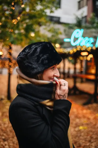 Bedacht Balsam Fake Fur Toque Seeberger gewebter Schal mit Karomuster