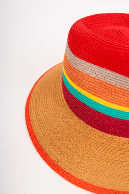 Bedacht Fedora Strohhut multicolor