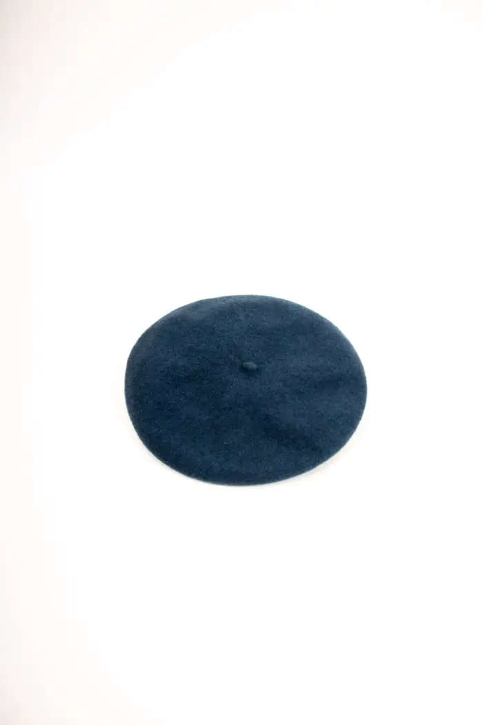 Baskenmütze Wolle Winter Petrolmeliert Baskenmütze Wolle Winter