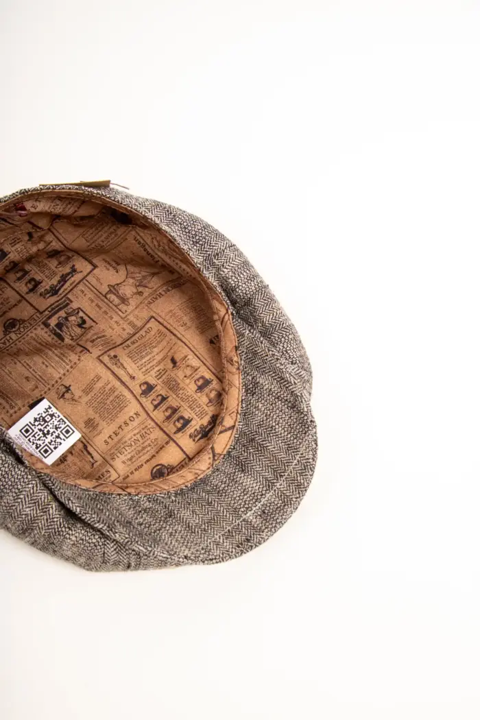 Stetson 8-Panel Cap Silk/Linen Herringbone