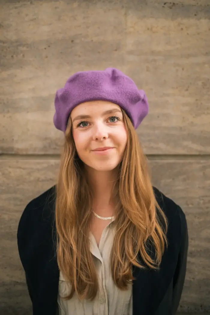 Baskenmütze Wolle Winter Baskenmütze Wolle Winter Lila