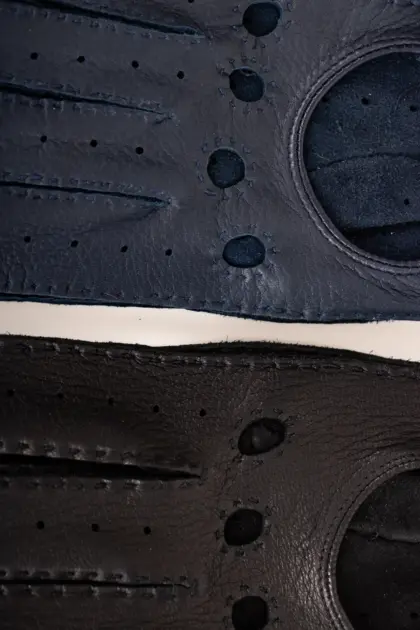 Roeckl Lederhandschuhe Toronto Autofahrer schwarz und blau