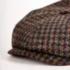 JJ Hats 8-Panel Cap Harris Tweed Detailansicht Schirm