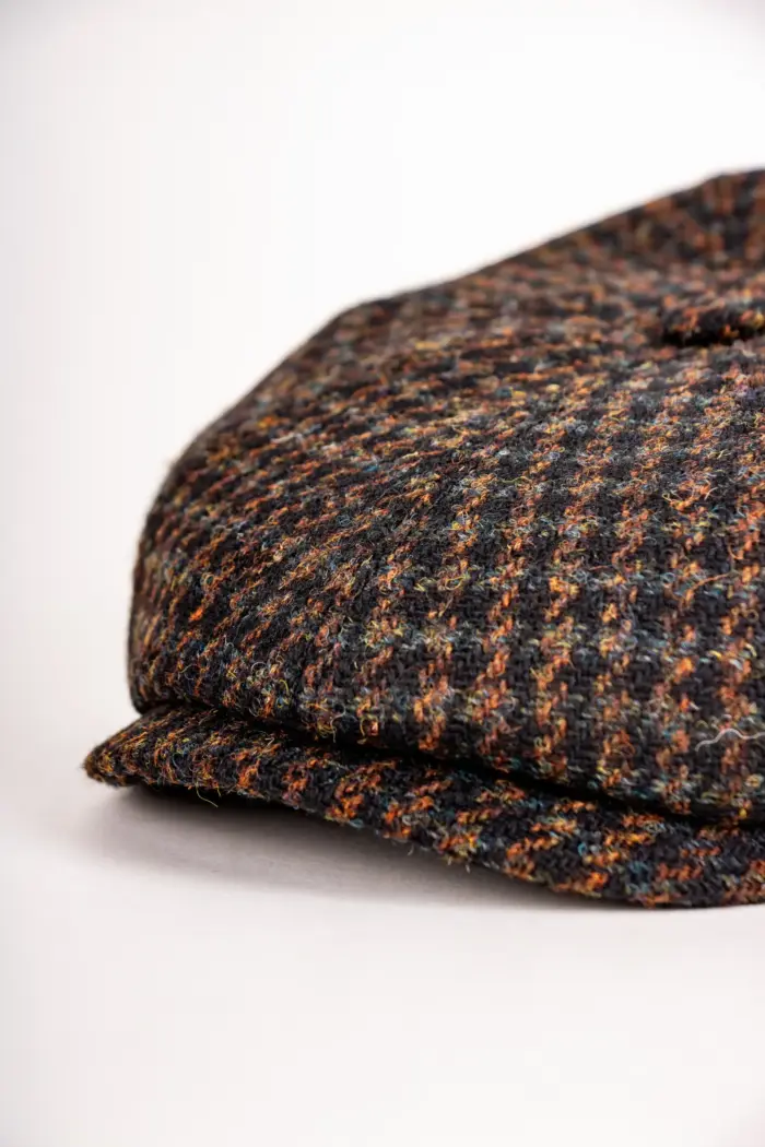 JJ Hats 8-Panel Cap Harris Tweed Detailansicht Schirm