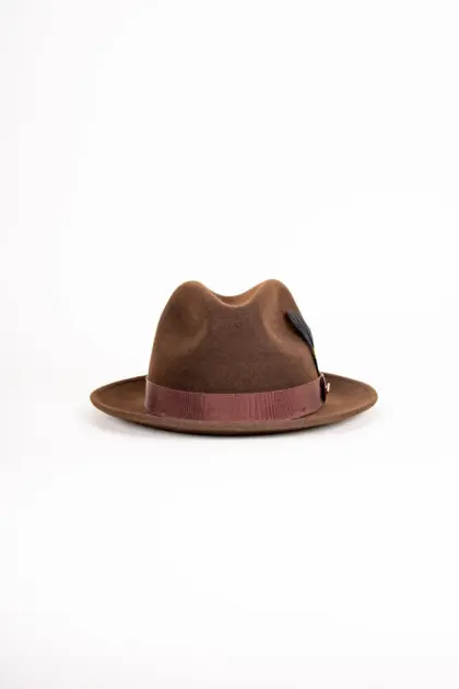 JJ Hats Fedora Lite Felt Dunkelbraun Ansicht frontal