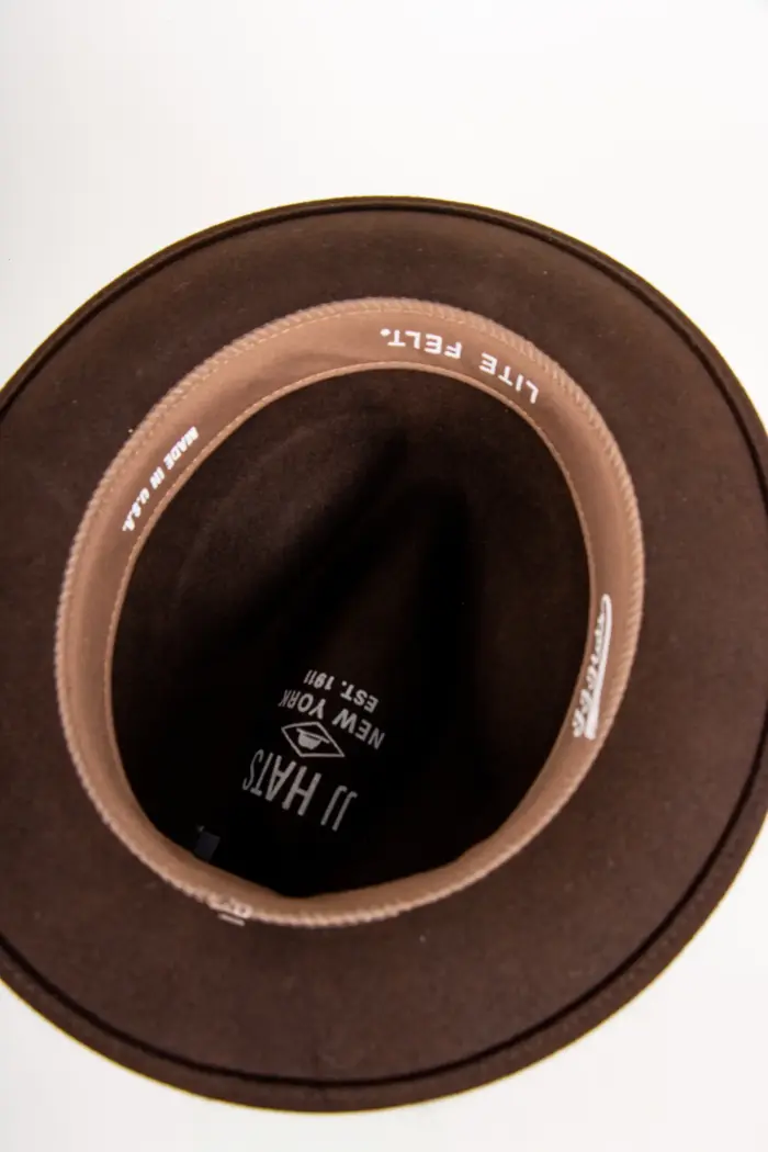 JJ Hats Fedora Lite Felt JJ Hats Fedora Lite Felt Dunkelbraun Ansicht innen
