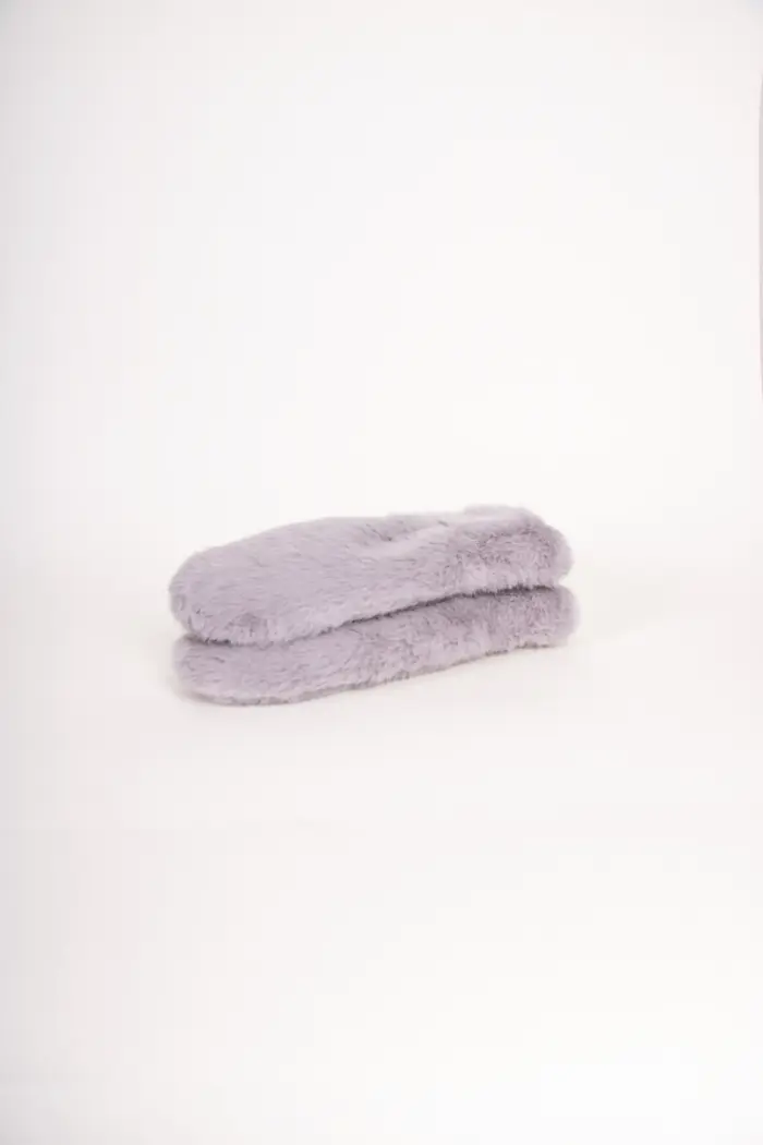Kama Fäustlinge Fake Fur Grau