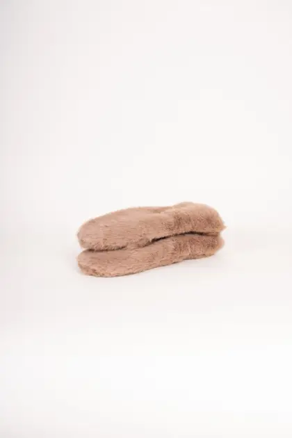 Kama Fäustlinge Fake Fur Taupe