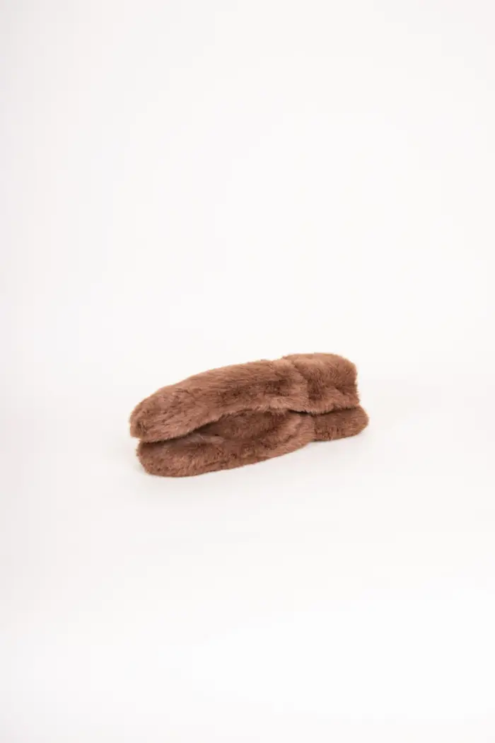 Kama Fäustlinge Fake Fur Braun