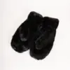 Kama Fäustlinge Fake Fur Schwarz