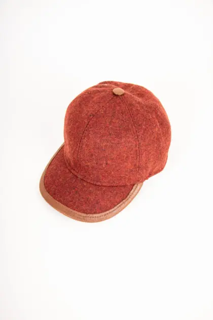 Fiebig Baseballcap Schurwolle Ohrenklappen Bordeaux
