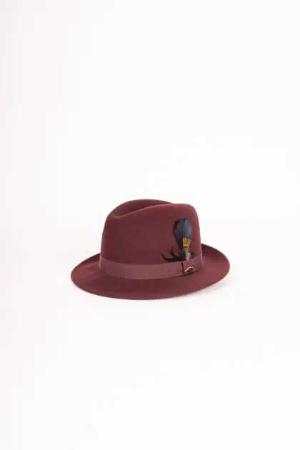 JJ Hats Fedora Lite Felt Bordeaux