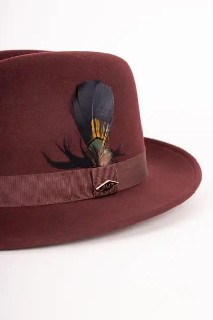 JJ Hats Fedora Lite Felt Bordeaux