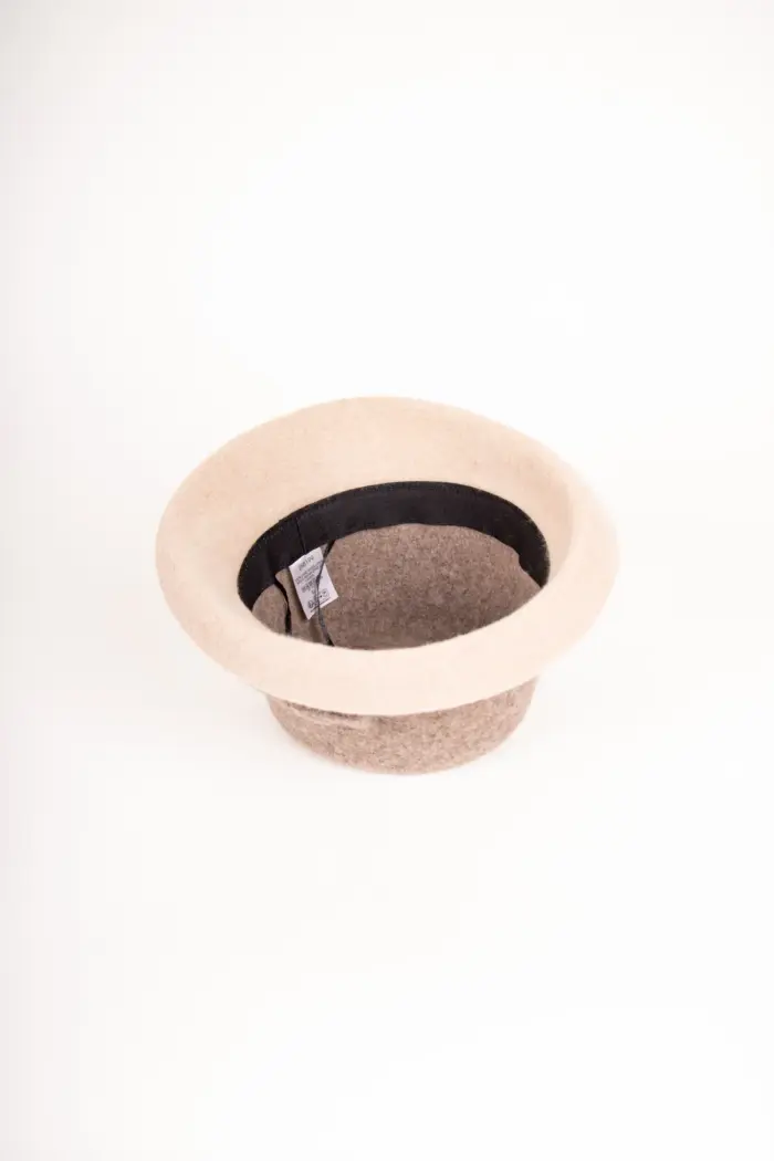 Flechet Wollhut mit Schleife taupe Ansicht innen