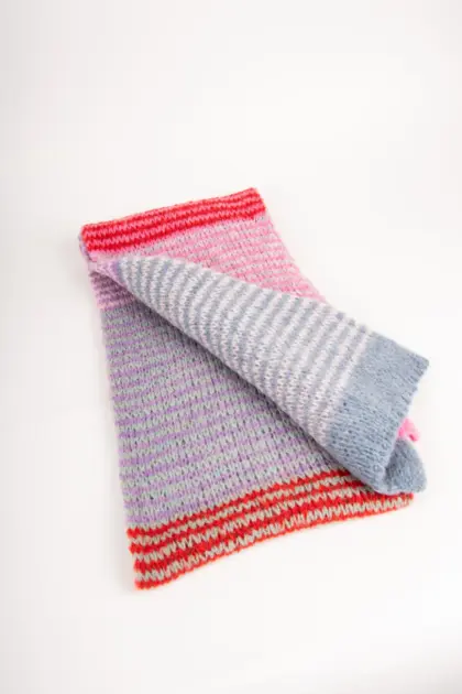 Grote Strickschal Wollmix bunt