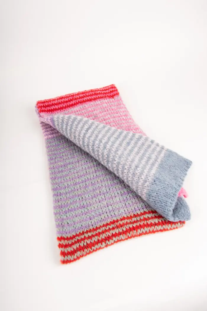 Grote Strickschal Wollmix bunt