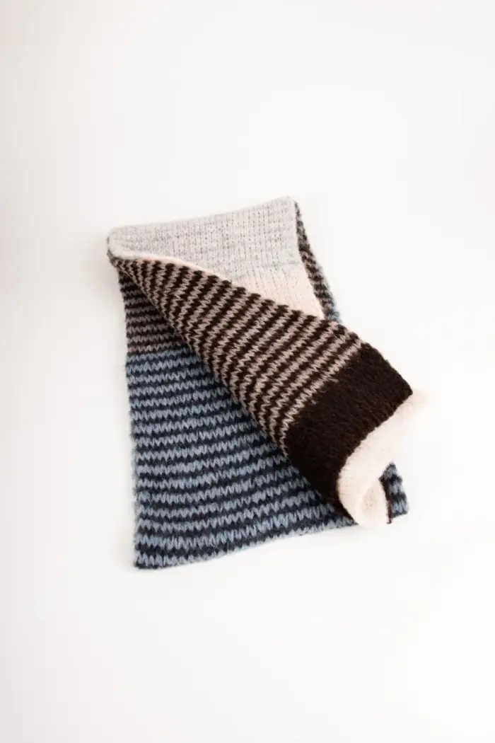 Grote Strickschal Wollmix bunt