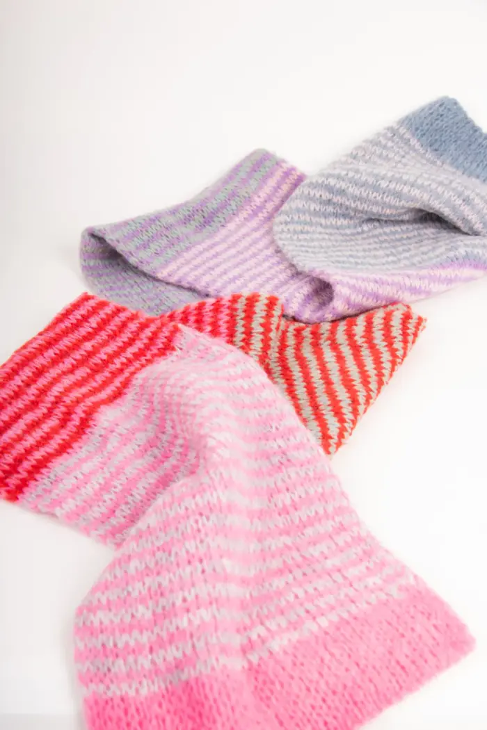 Grote Strickschal Wollmix bunt