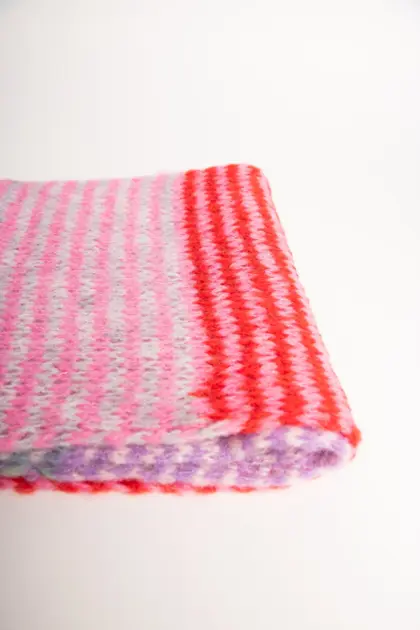 Grote Strickschal Wollmix bunt