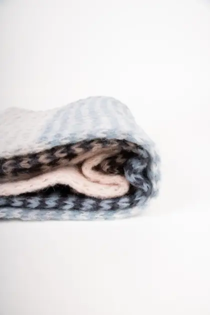 Grote Strickschal Wollmix bunt