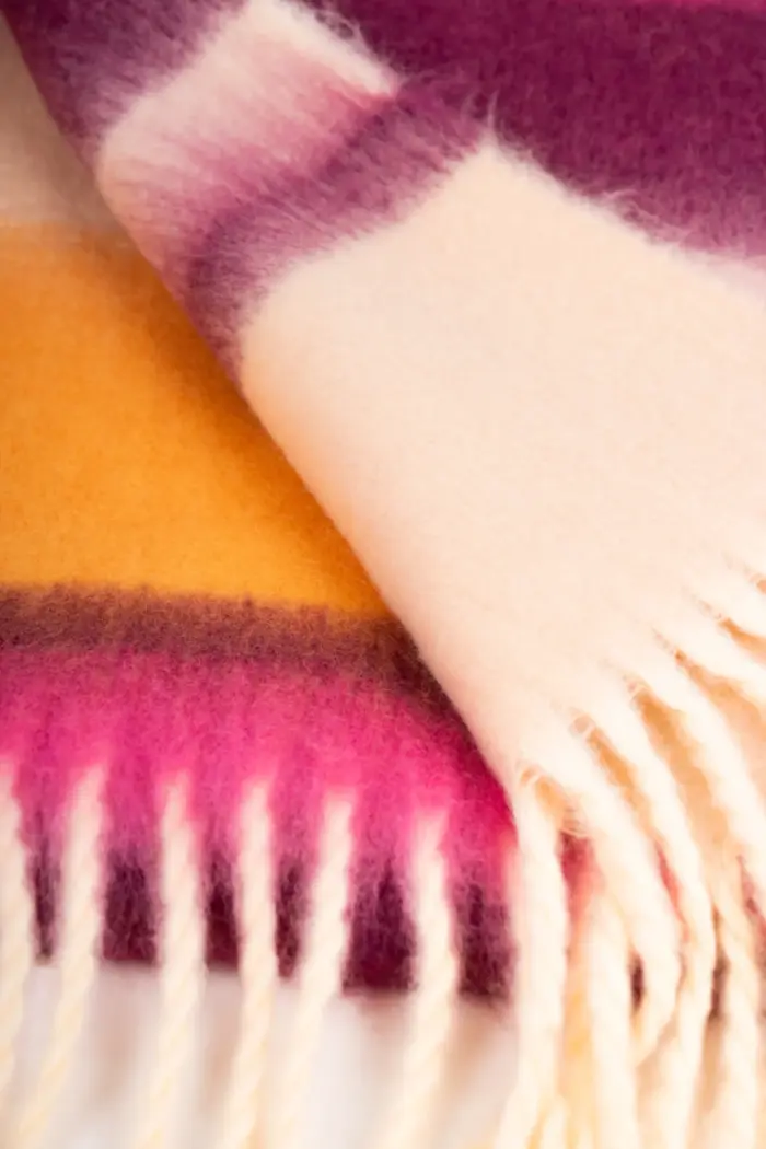 Seeberger gewebter Schal mit Streifen Bronze Burgund