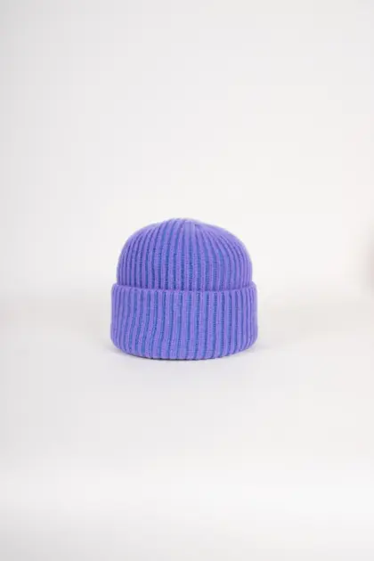 Grote Strickmütze zweifarbig mit Umschlag
