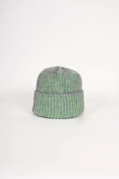 Grote Strickmütze zweifarbig mit Umschlag