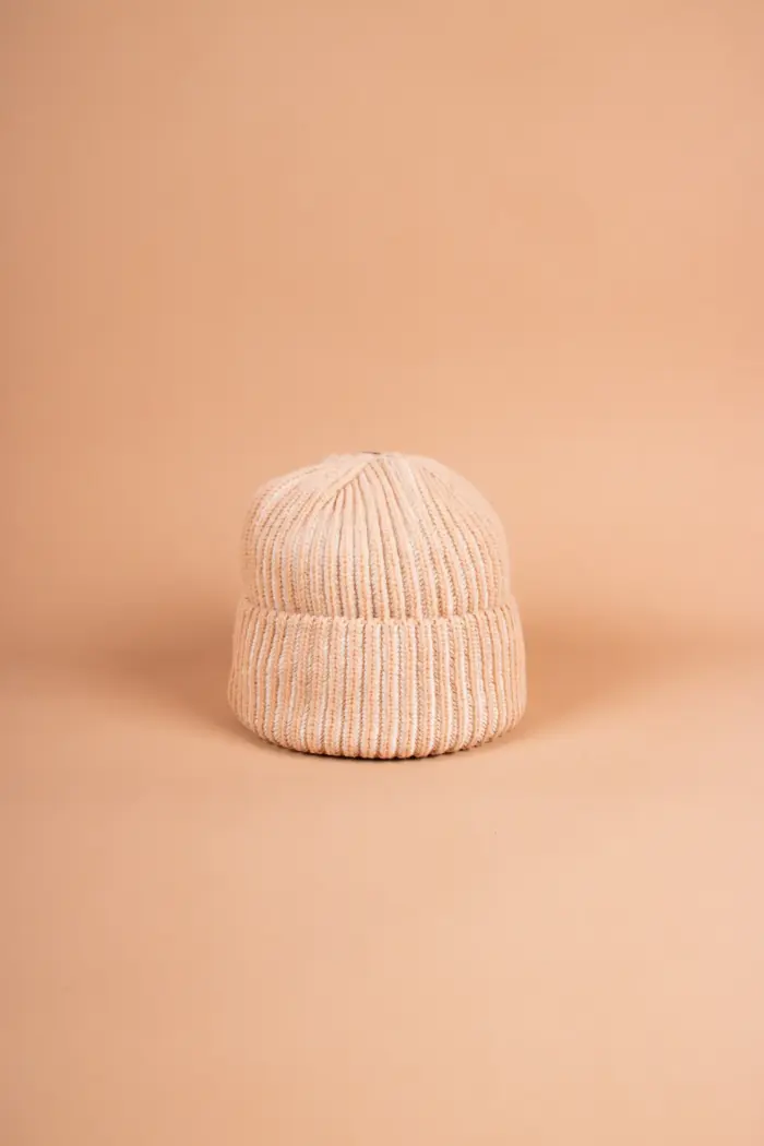 Grote Strickmütze zweifarbig mit Umschlag