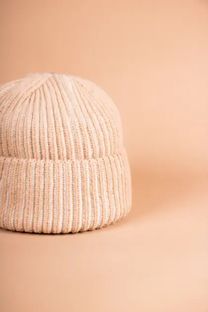 Grote Strickmütze zweifarbig mit Umschlag