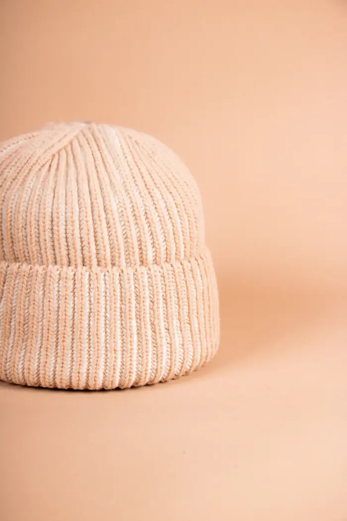 Grote Strickmütze zweifarbig mit Umschlag