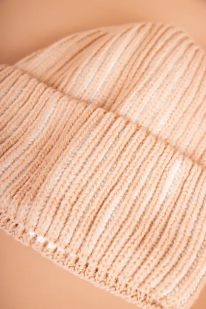 Grote Strickmütze zweifarbig mit Umschlag