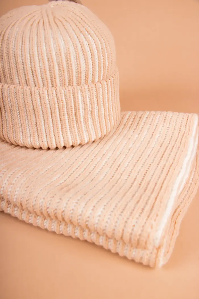 Grote Strickschal zweifarbig