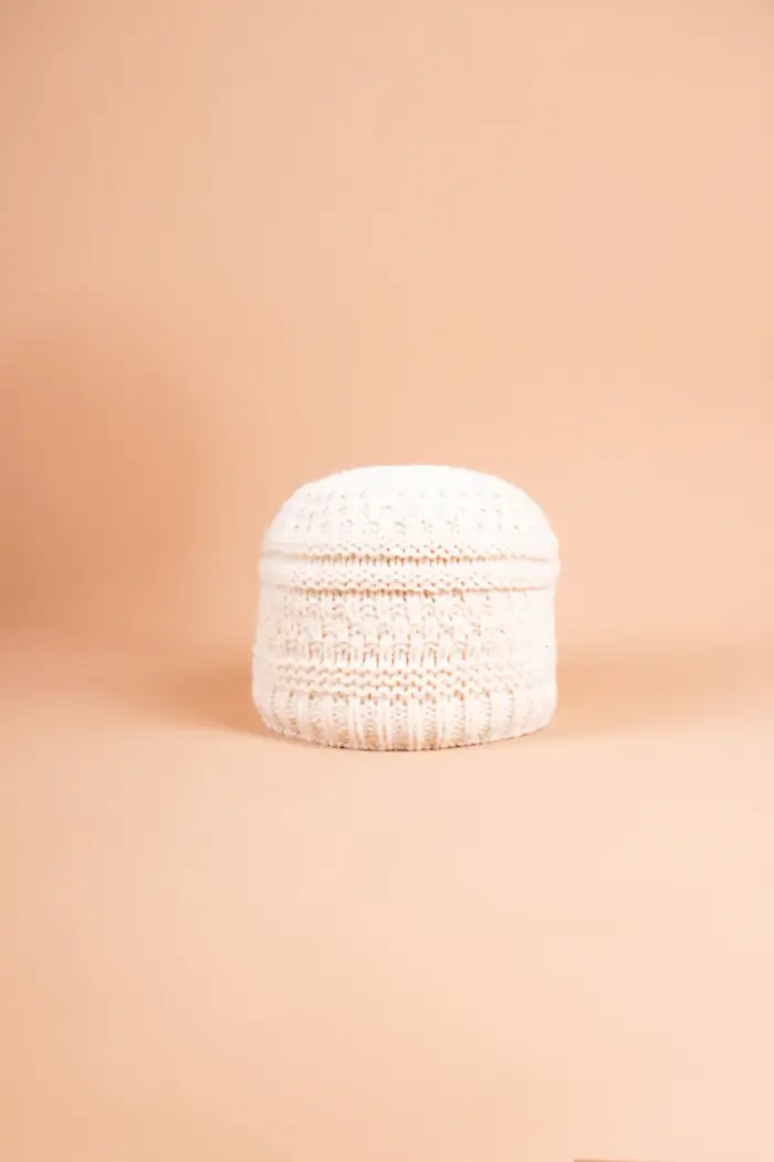 Grote Strickmütze mit Fleecefutter