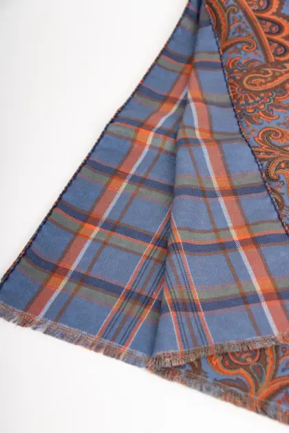 Hemley Seidenschal Blau-Orange