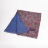 Hemley Seidenschal Blau-Bordeaux